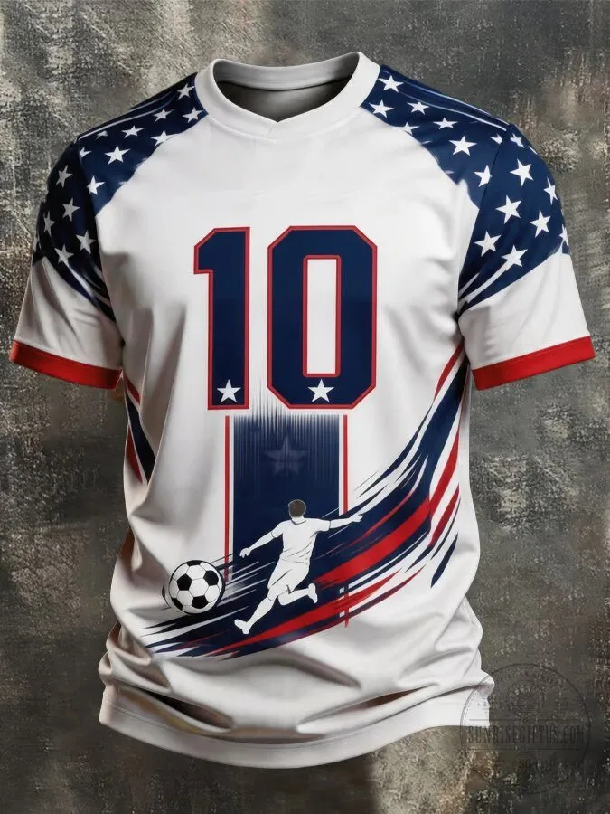 USA Soccer American Flag Number 10 Player Graphic Football Jersey
