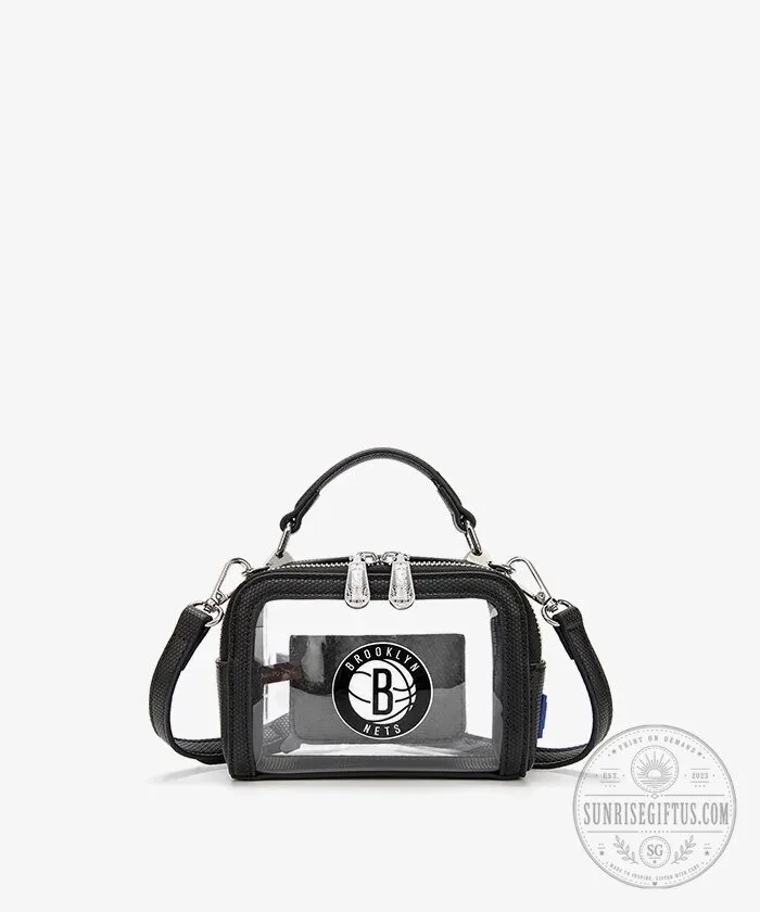 Brooklyn Nets NBA Clear Crossbody Bag with Adjustable Shoulder Strap