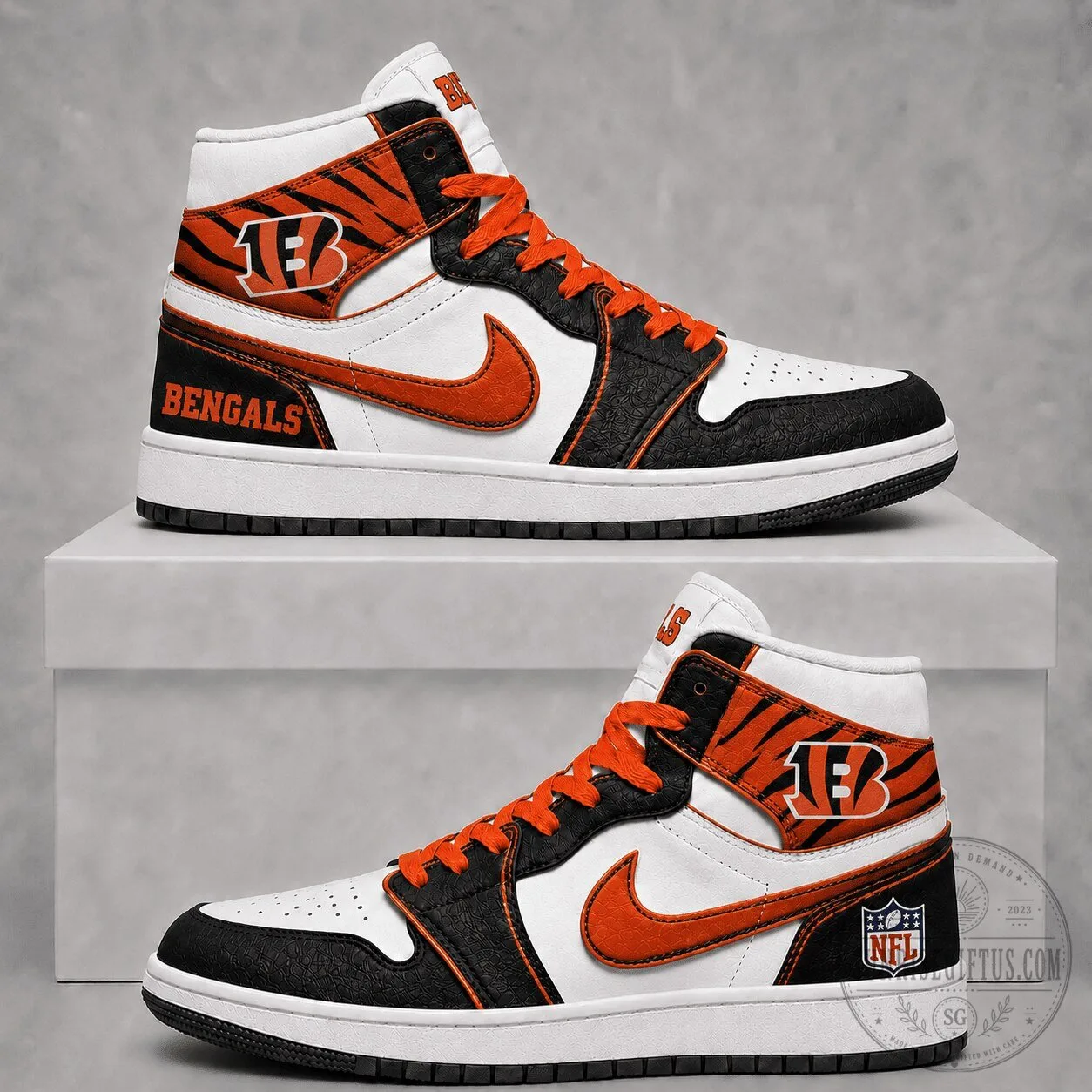 Cincinnati Bengals Team Logo High Top Sneakers for Football Fans 2 Cincinnati Bengals Team Logo High Top Sneakers for Football Fans