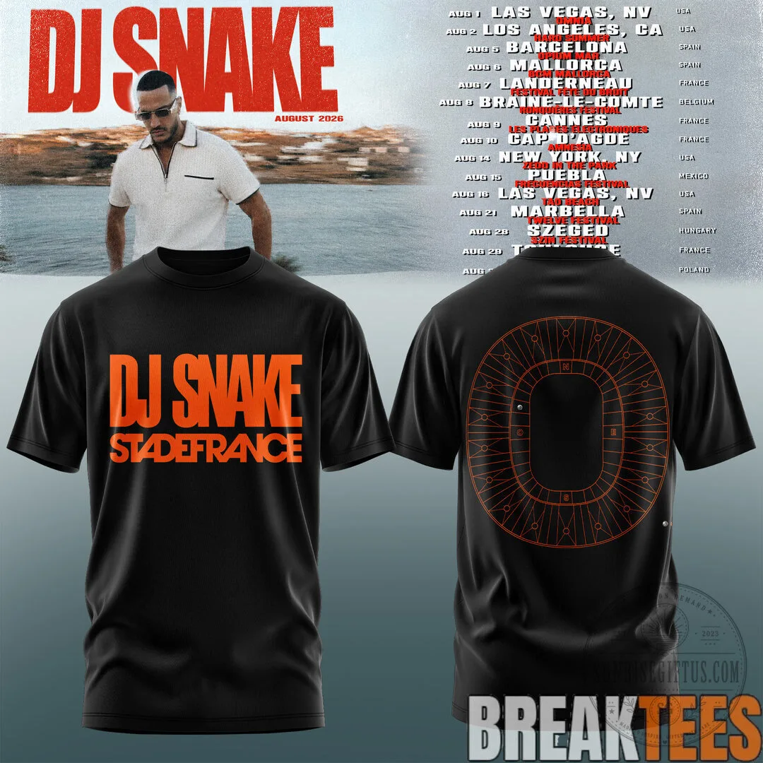 DJ Snake Stadefrance 2026 Tour Concert Black T-Shirt