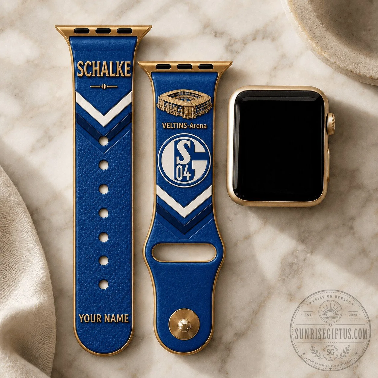 Schalke 04 Royal Blue Custom Name Apple Watch Band 2 Schalke 04 Royal Blue Custom Name Apple Watch Band