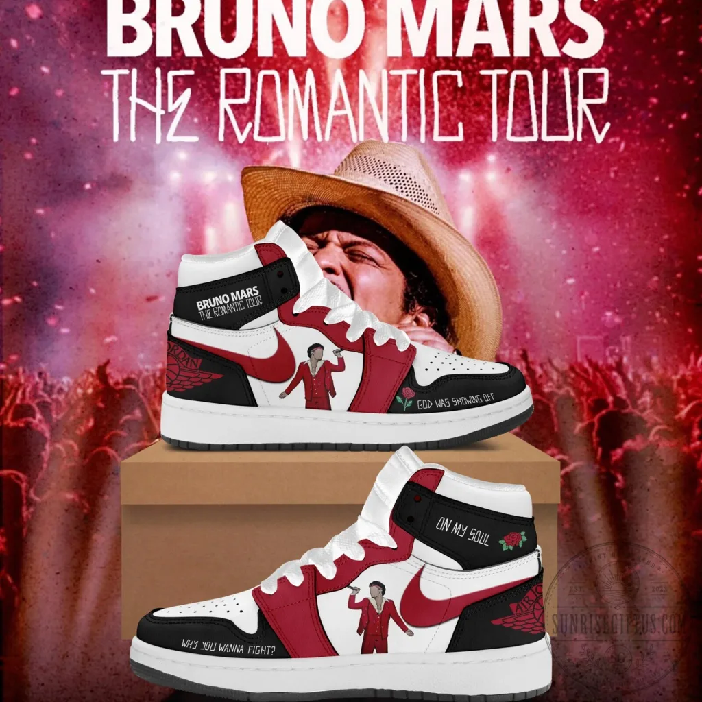 Bruno Mars The Romantic Tour High Top Sneakers Bruno Mars The Romantic Tour High Top Sneakers
