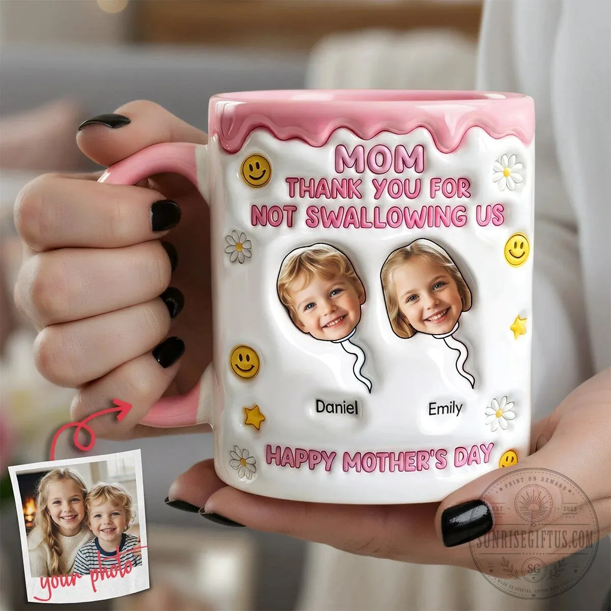 Funny Mother's Day Thank You For Not Swallowing Us Personalized Mug 2 Funny Mother's Day Thank You For Not Swallowing Us Personalized Mug