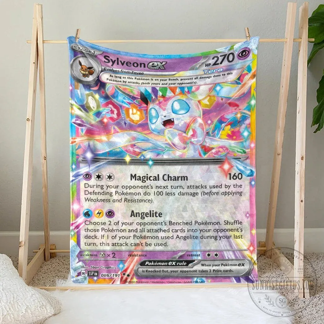 Sylveon EX Pokémon Trading Card Game Fleece Blanket 8 Sylveon EX Pokémon Trading Card Game Fleece Blanket