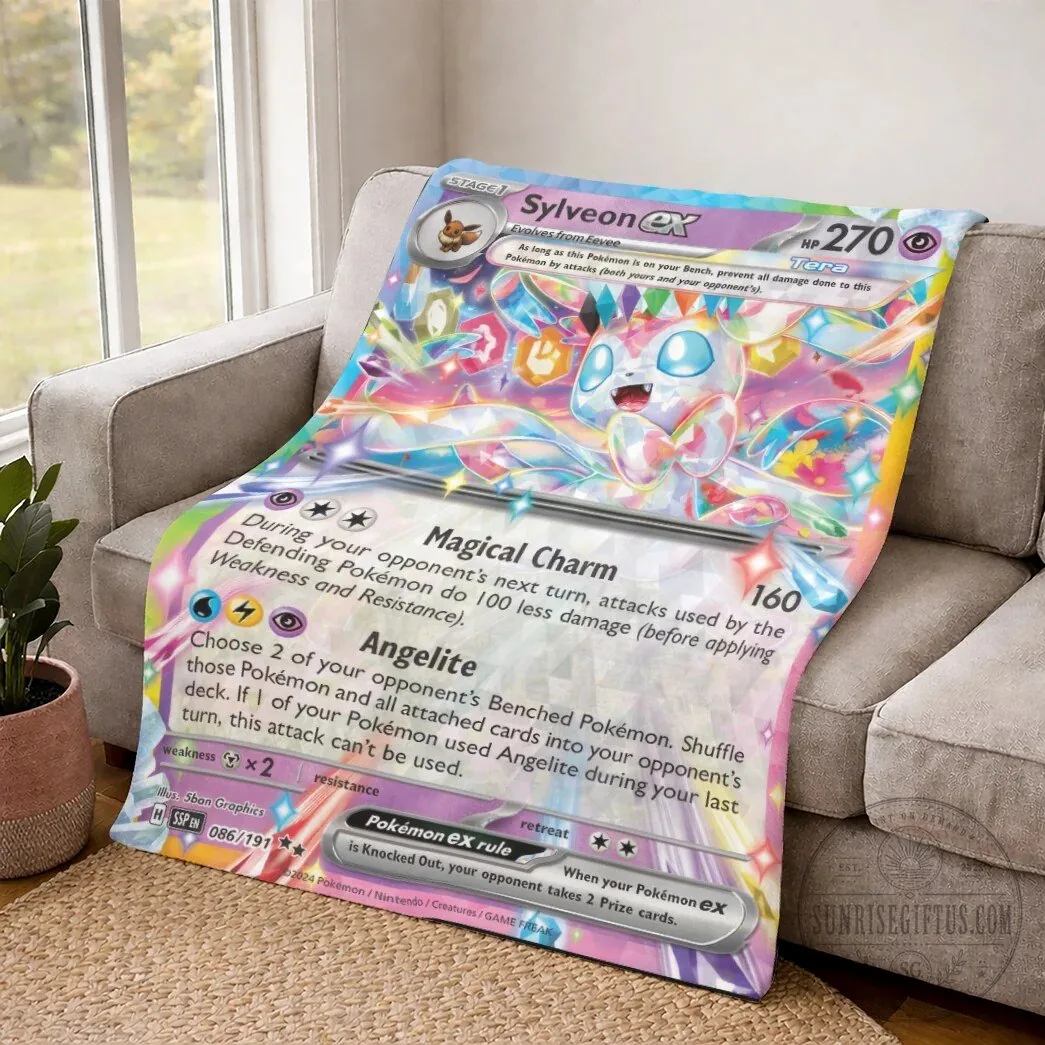 Sylveon EX Pokémon Trading Card Game Fleece Blanket 9 Sylveon EX Pokémon Trading Card Game Fleece Blanket