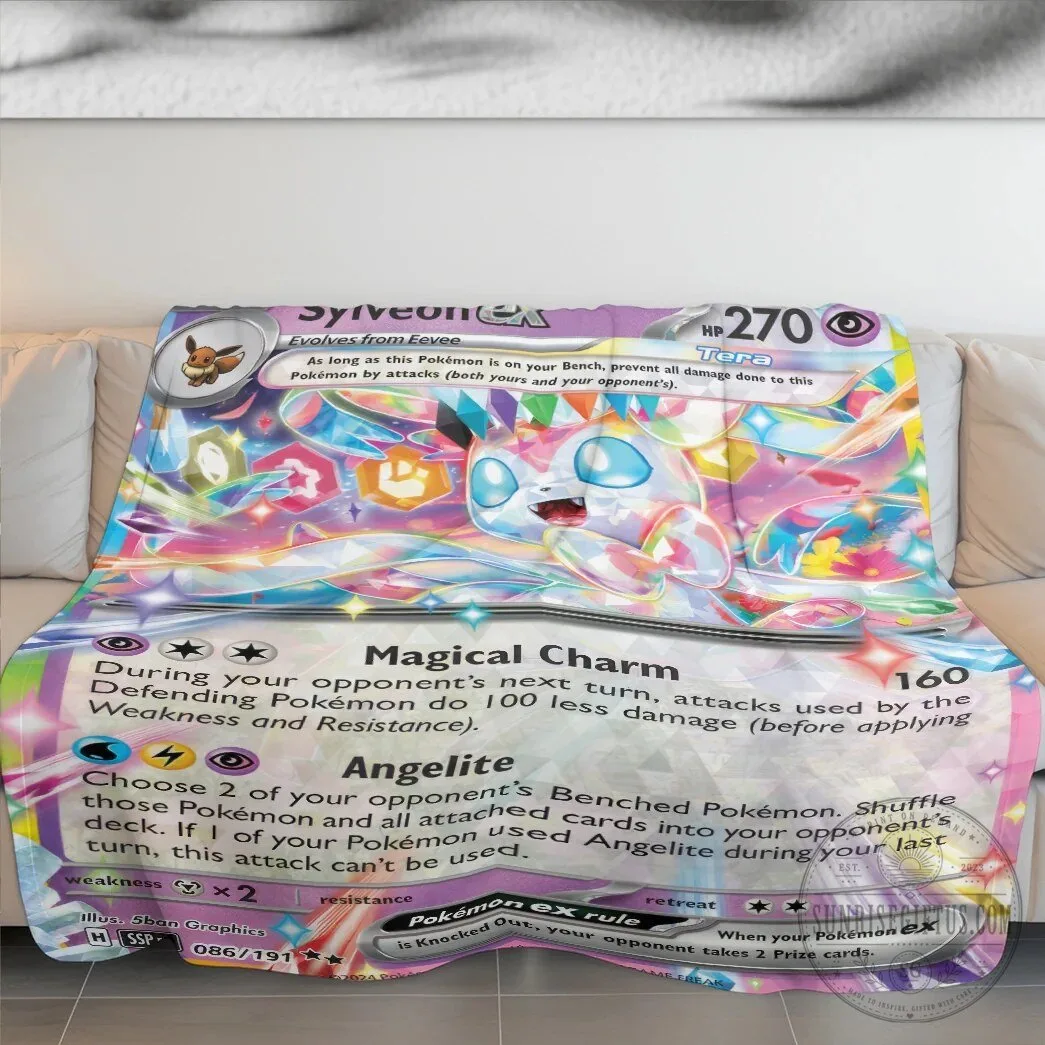 Sylveon EX Pokémon Trading Card Game Fleece Blanket 10 Sylveon EX Pokémon Trading Card Game Fleece Blanket