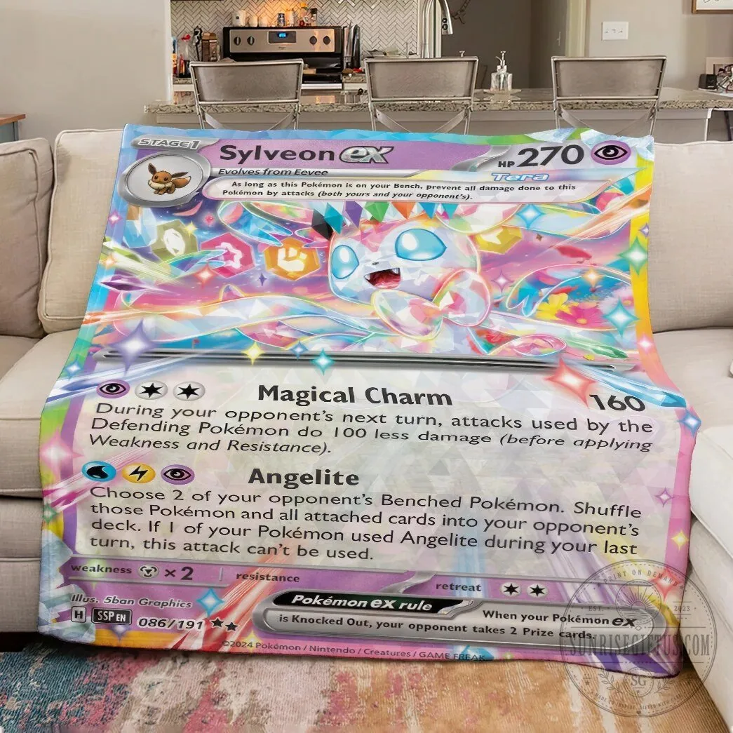 Sylveon EX Pokémon Trading Card Game Fleece Blanket 11 Sylveon EX Pokémon Trading Card Game Fleece Blanket