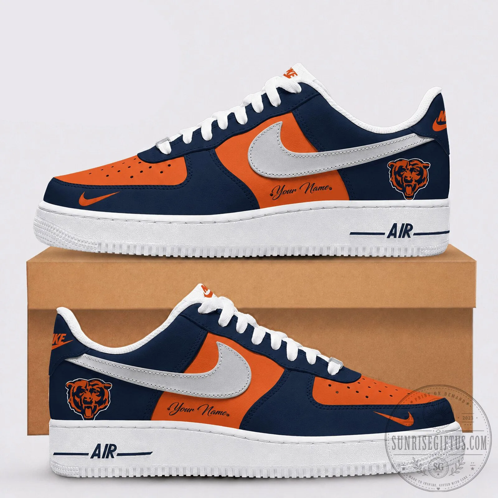 Chicago Bears Custom Name National Football League Air Force One Shoes