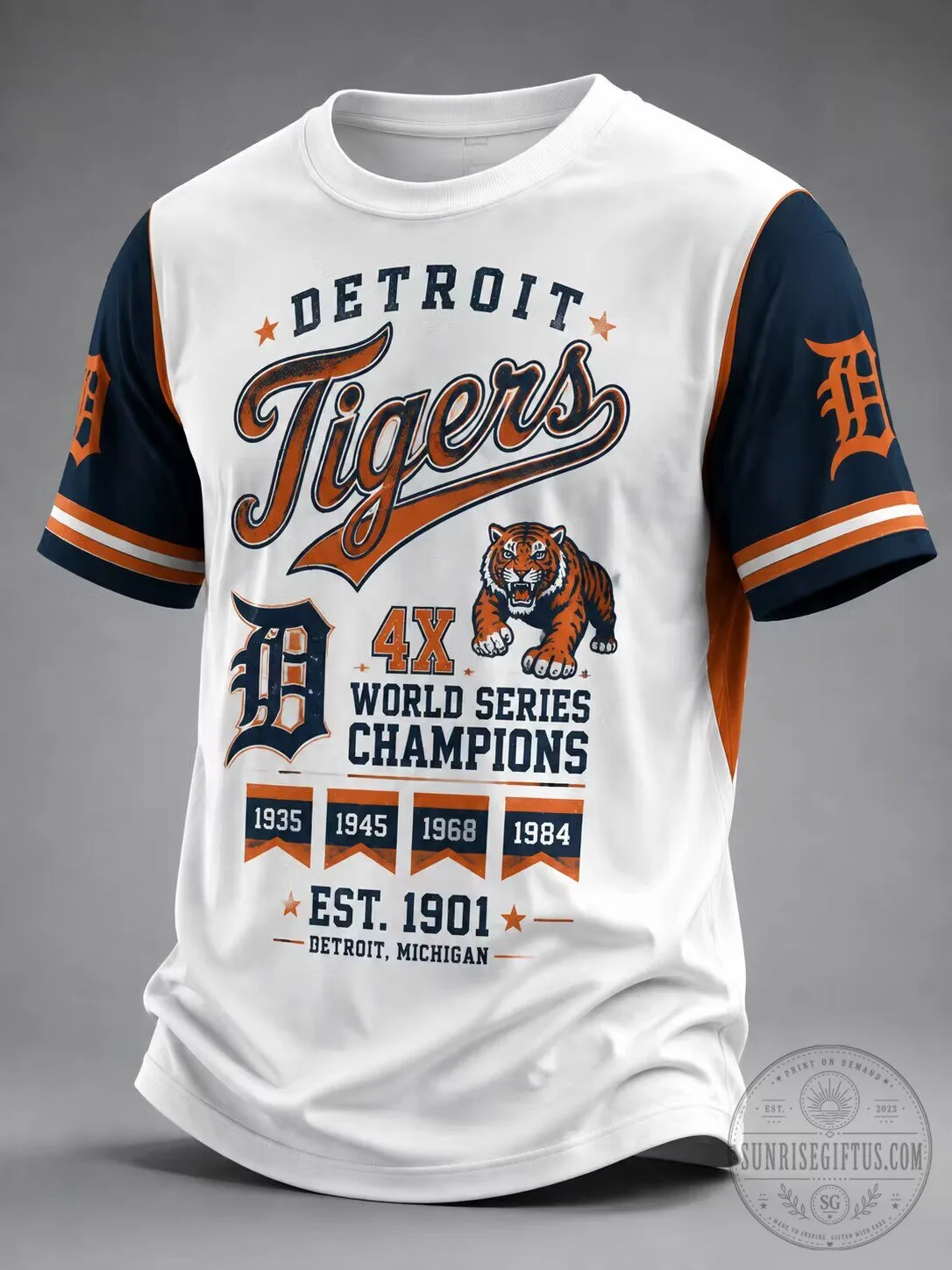 Detroit Tigers Baseball World Series Champions Vintage T-Shirt