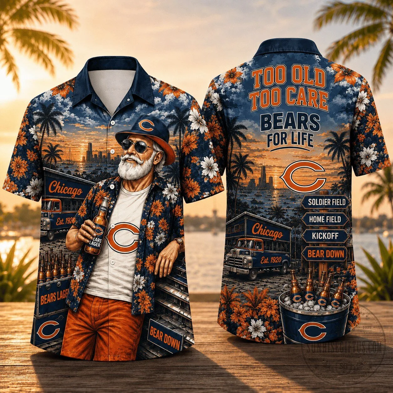 Chicago Bears Hawaiian Shirt for Men, NFL Football Fan Apparel 2 Chicago Bears Hawaiian Shirt for Men, NFL Football Fan Apparel