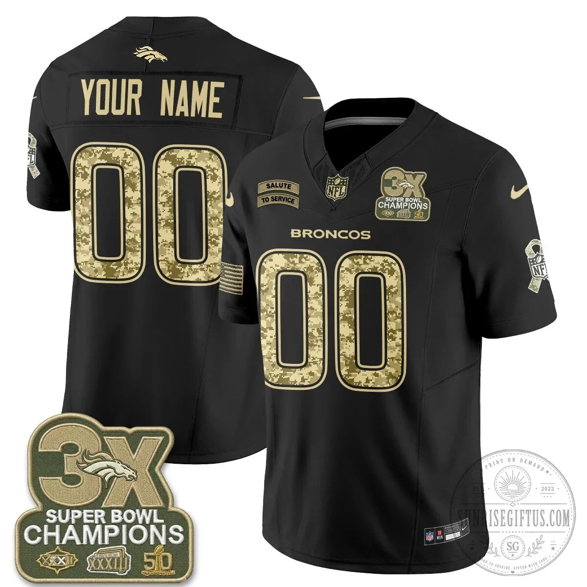 Super Bowl Champions Jersey for Denver Broncos - Salute To Service Edition 9 Super Bowl Champions Jersey for Denver Broncos - Salute To Service Edition