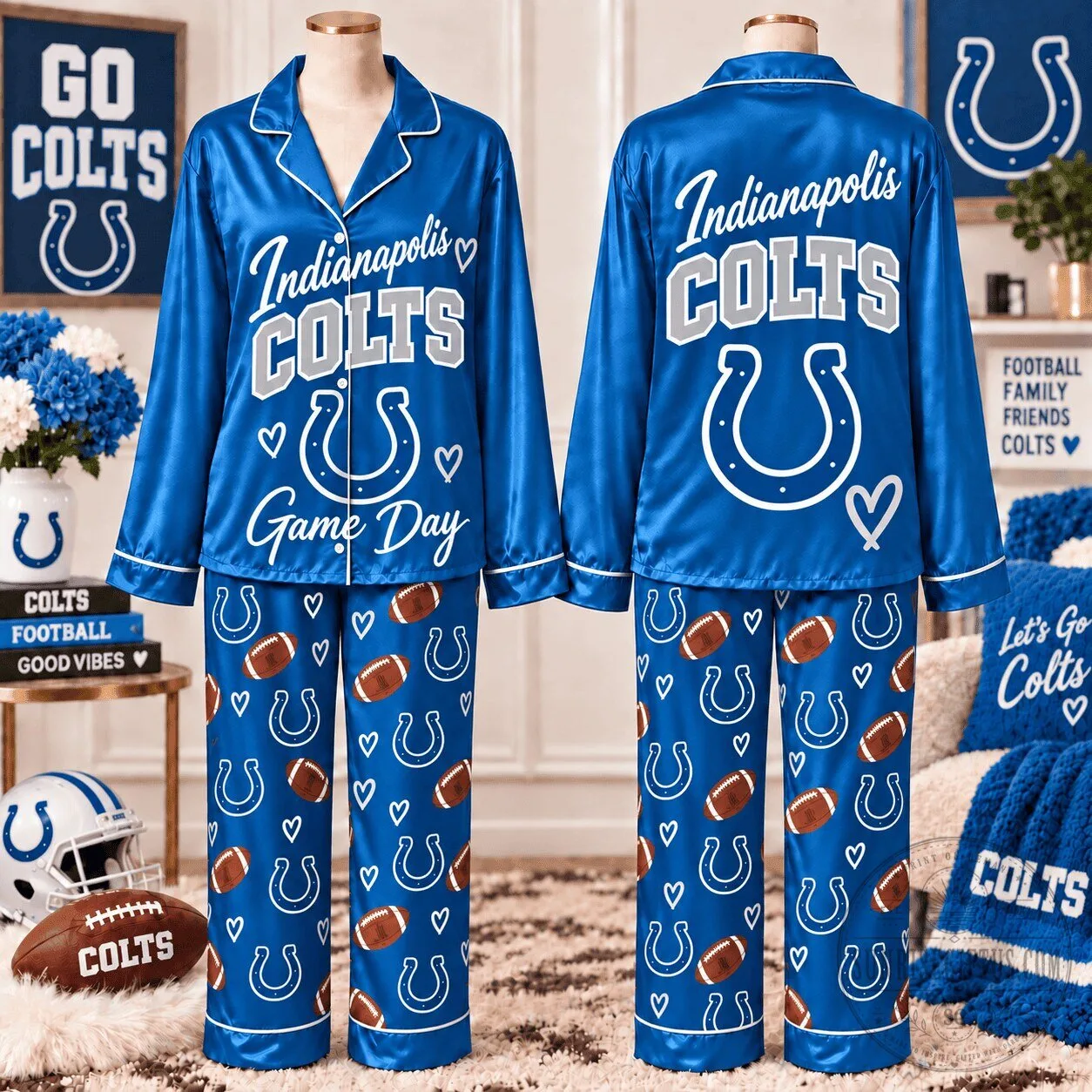 Indianapolis Colts Football Team Game Day Pajamas Set 1 Indianapolis Colts Football Team Game Day Pajamas Set
