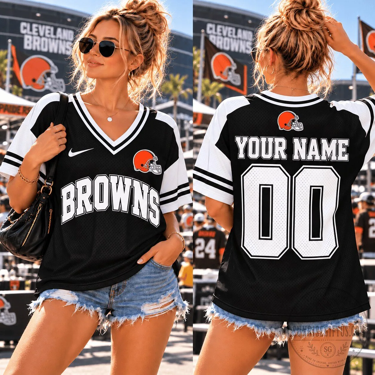 Cleveland Browns Personalized Football Jersey for Women 37 Cleveland Browns Personalized Football Jersey for Women