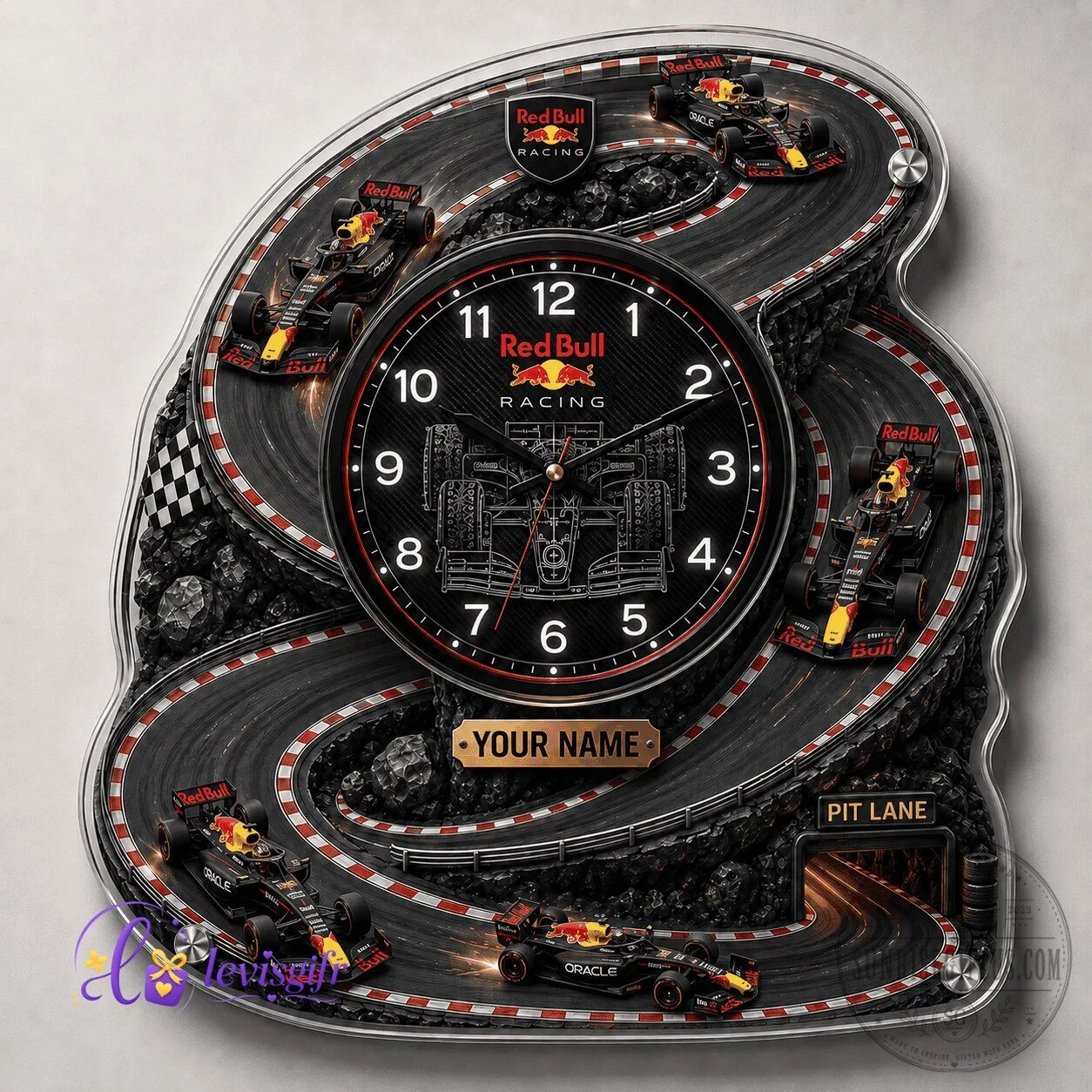 Red Bull Racing Formula 1 Wall Clock, Racing Fan Gift for Men and Women