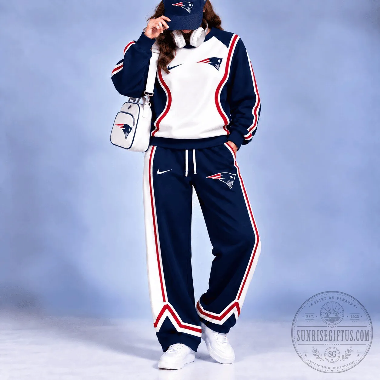 New England Patriots National Football League Team Logo Sweatshirt and Pants Set 2 New England Patriots National Football League Team Logo Sweatshirt and Pants Set