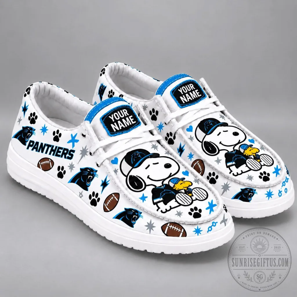 Carolina Panthers Snoopy Personalized Custom Name Fan Shoes Carolina Panthers Snoopy Personalized Custom Name Fan Shoes