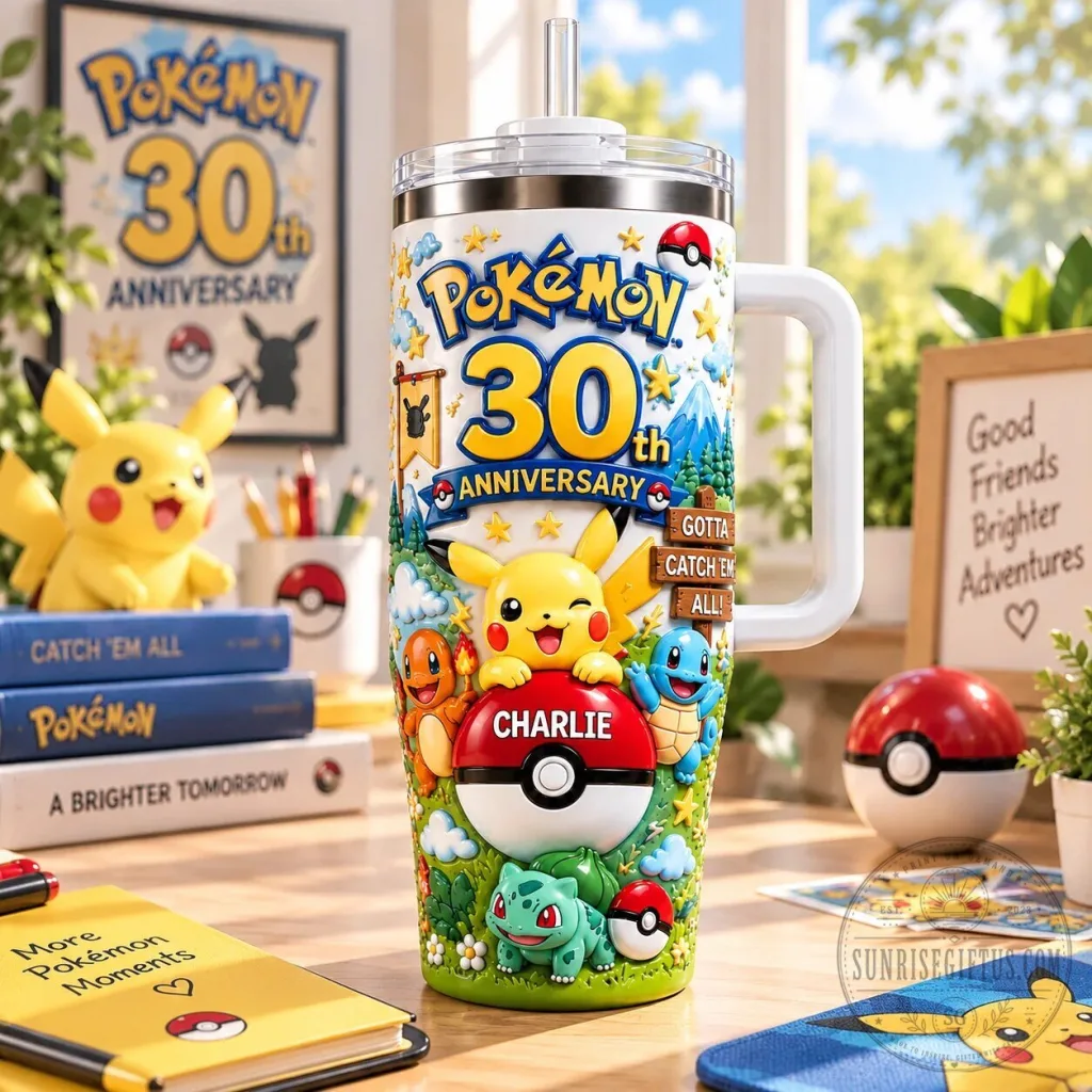 Pokemon 30th Anniversary Pikachu Gotta Catch Em All Personalized Tumbler Pokemon 30th Anniversary Pikachu Gotta Catch Em All Personalized Tumbler
