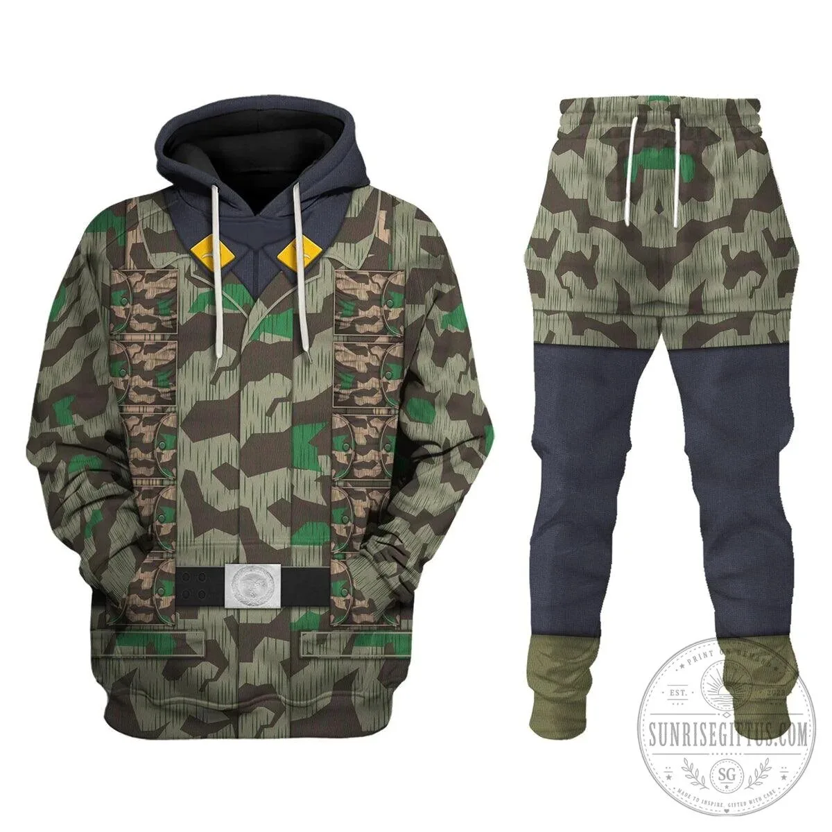 German Parachutist Splinter Pattern Camouflage Combat Uniform Hoodie 18 German Parachutist Splinter Pattern Camouflage Combat Uniform Hoodie