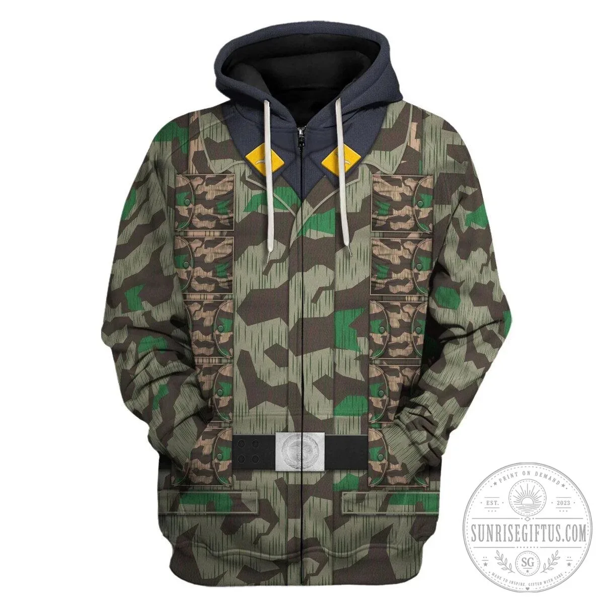 German Parachutist Splinter Pattern Camouflage Combat Uniform Hoodie 22 German Parachutist Splinter Pattern Camouflage Combat Uniform Hoodie