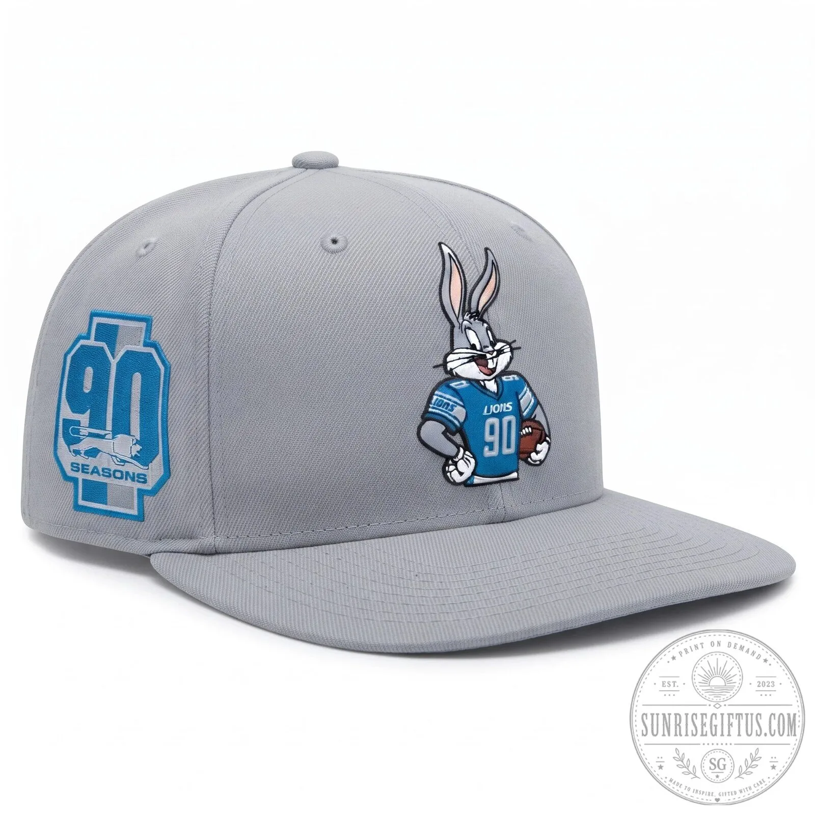 Bugs Bunny 90 Seasons Black Snapback Hat for Detroit Lions 11 Bugs Bunny 90 Seasons Black Snapback Hat for Detroit Lions