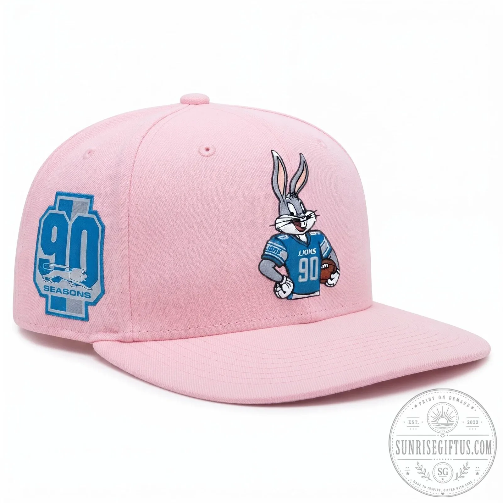 Bugs Bunny 90 Seasons Black Snapback Hat for Detroit Lions 13 Bugs Bunny 90 Seasons Black Snapback Hat for Detroit Lions