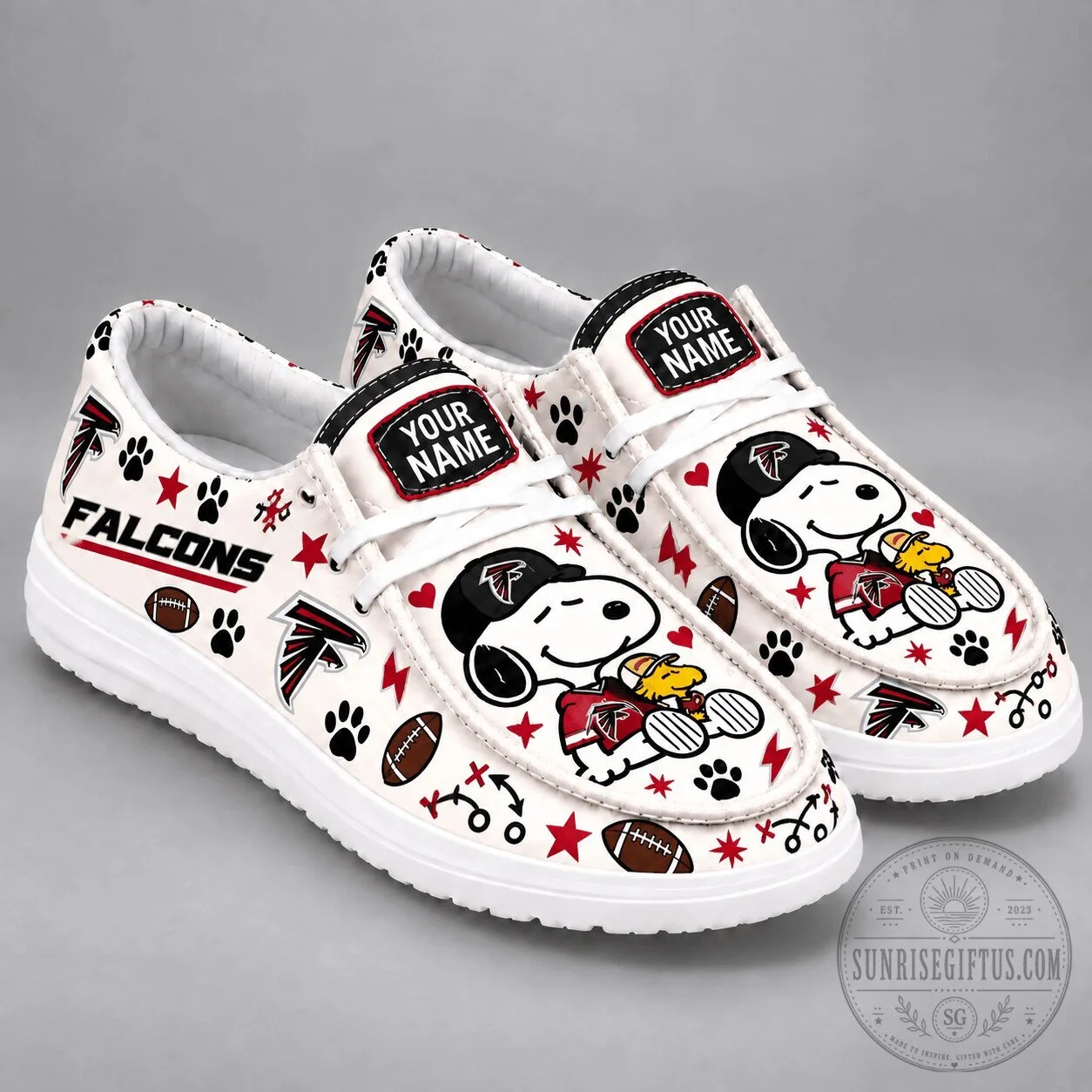Atlanta Falcons Snoopy Personalized Casual Shoes 2 Atlanta Falcons Snoopy Personalized Casual Shoes