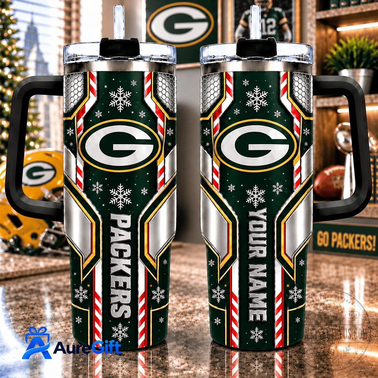 Green Bay Packers Christmas Personalized Football Team Stainless Steel Tumbler 2 Green Bay Packers Christmas Personalized Football Team Stainless Steel Tumbler