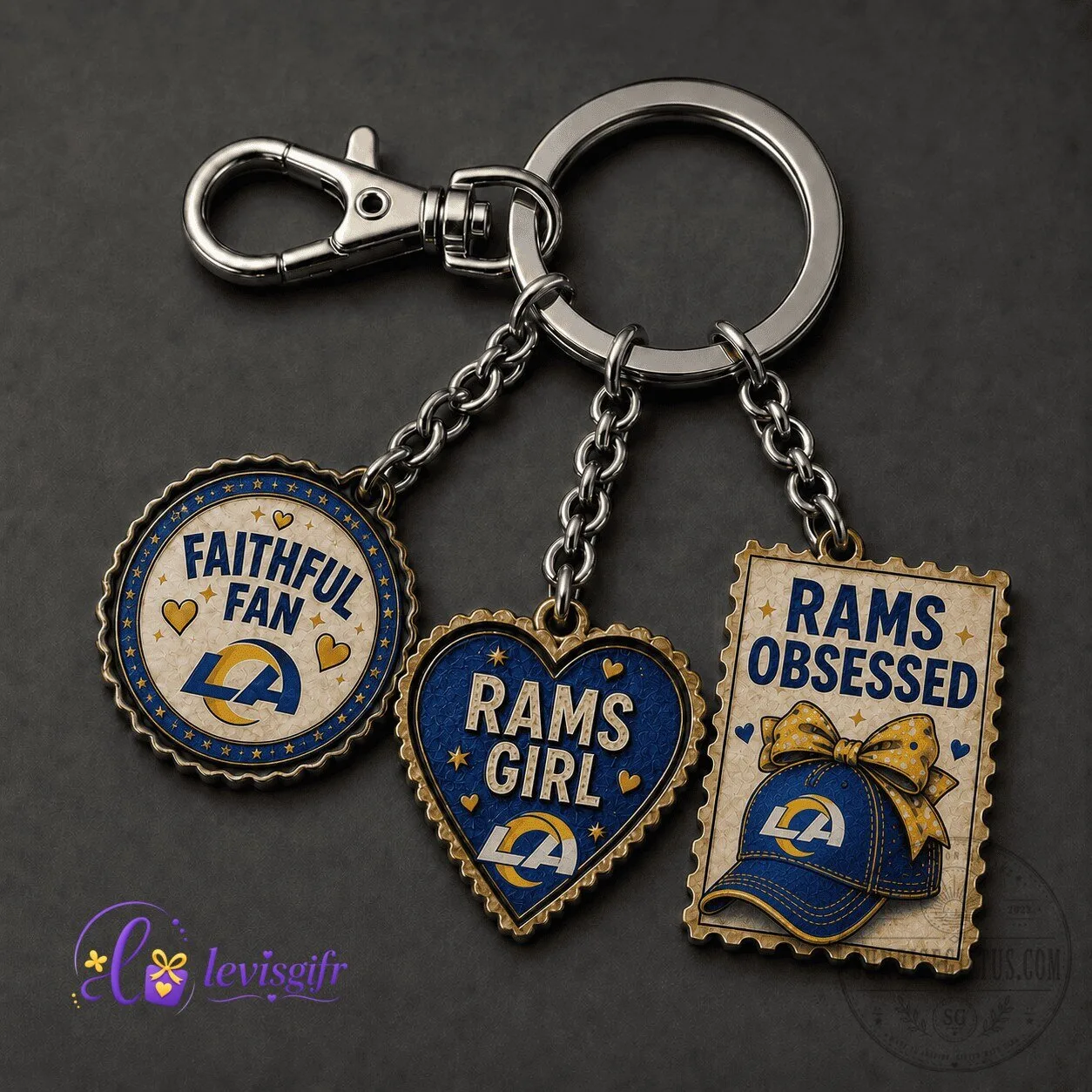 Los Angeles Rams Football Team Faithful Fan Keychain Accessory