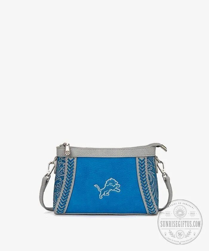 Detroit Lions Embroidered Braided Crossbody Bag 11 Detroit Lions Embroidered Braided Crossbody Bag