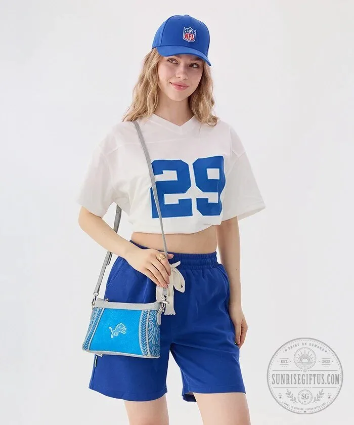 Detroit Lions Embroidered Braided Crossbody Bag 13 Detroit Lions Embroidered Braided Crossbody Bag
