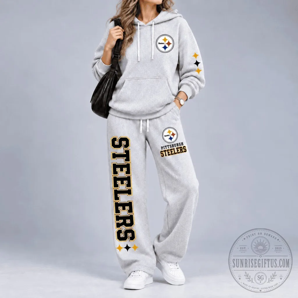 Pittsburgh Steelers NFL Team Logo Hoodie and Pants Set Pittsburgh Steelers NFL Team Logo Hoodie and Pants Set