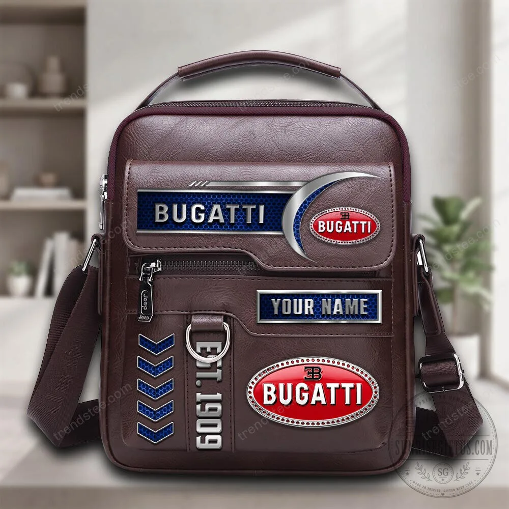 Bugatti Personalized Est 1909 Luxury Brand Brown Leather Shoulder Bag 7 Bugatti Personalized Est 1909 Luxury Brand Brown Leather Shoulder Bag