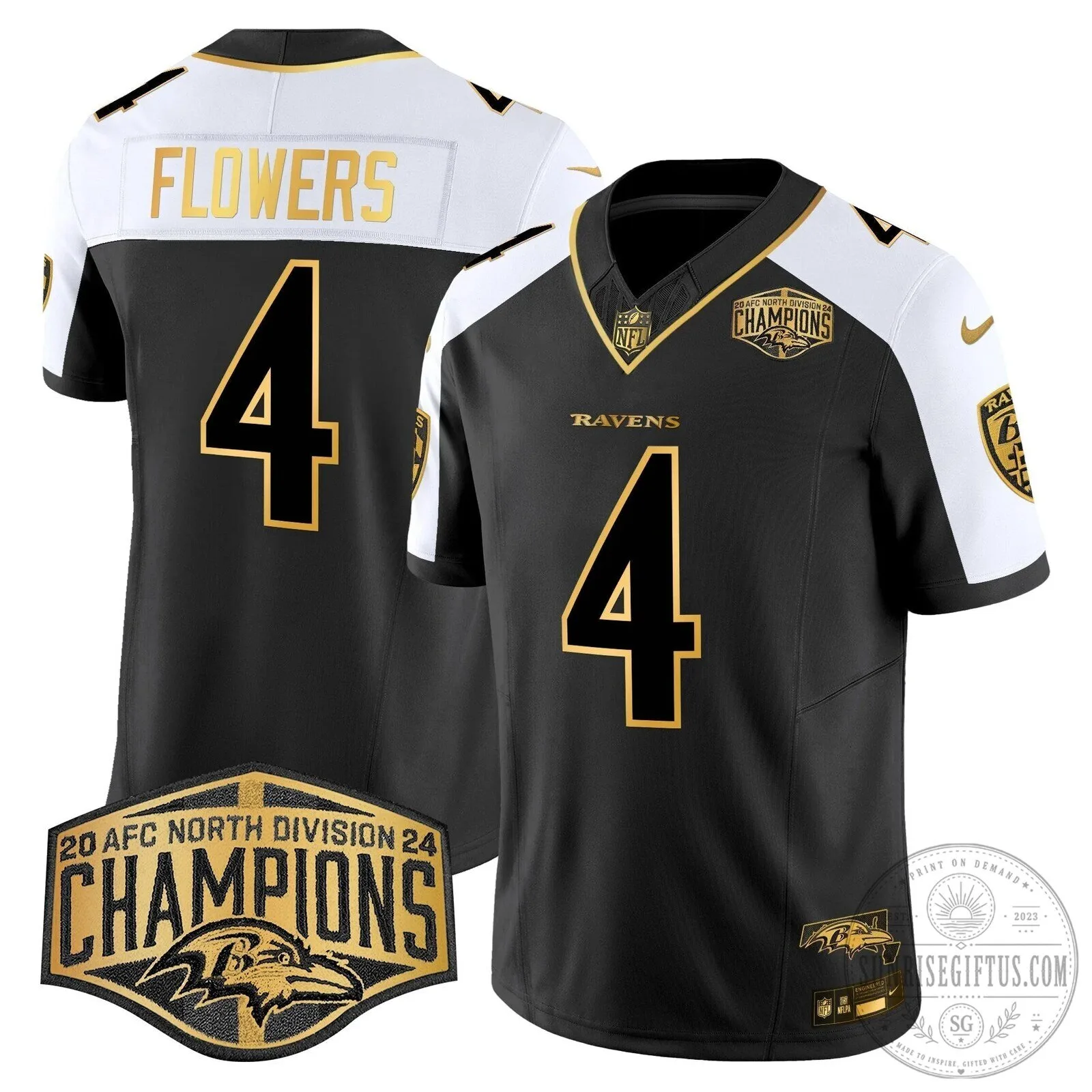 Baltimore Ravens AFC North Division Champions Derrick Henry Football Jersey 47 Baltimore Ravens AFC North Division Champions Derrick Henry Football Jersey