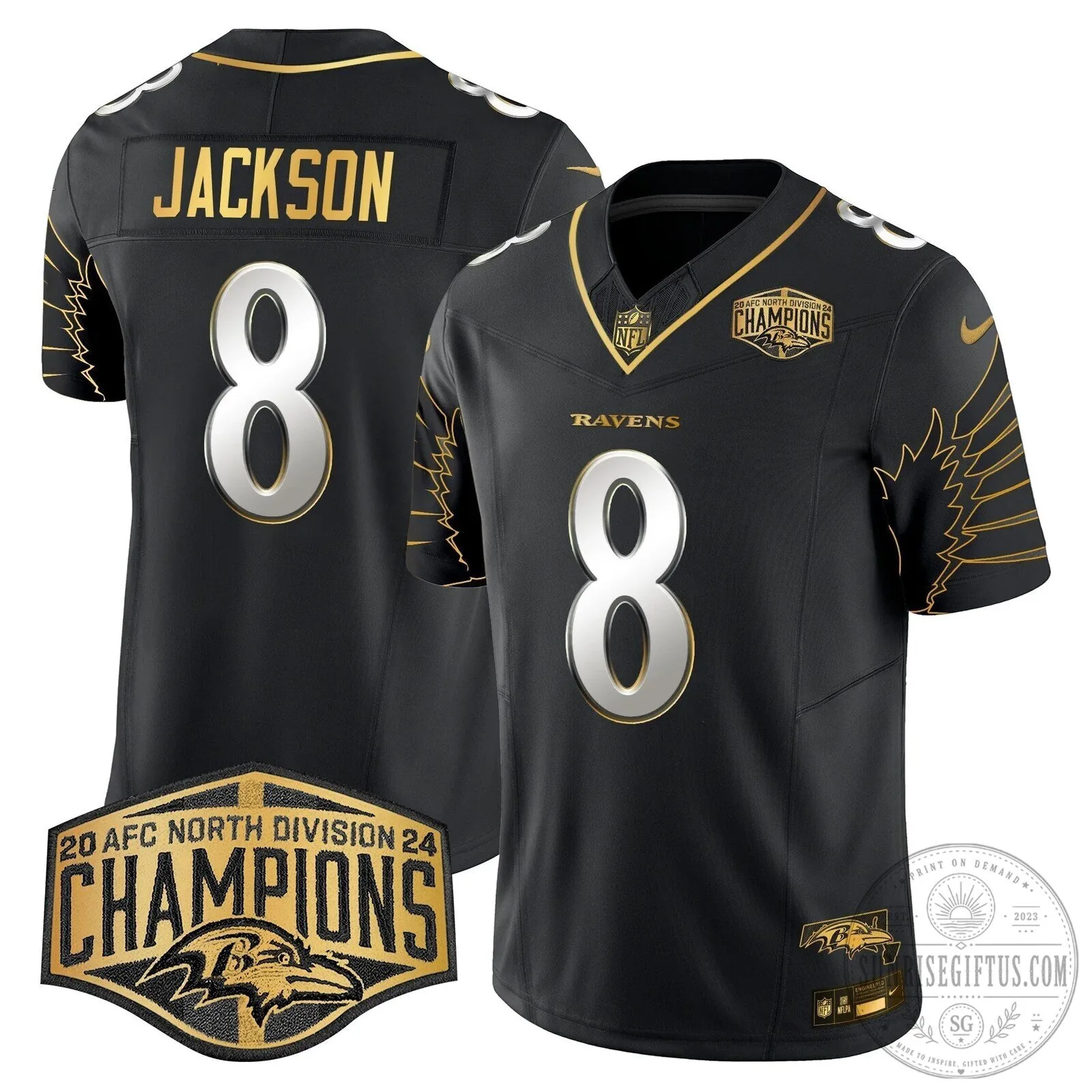 Baltimore Ravens AFC North Division Champions Derrick Henry Football Jersey 51 Baltimore Ravens AFC North Division Champions Derrick Henry Football Jersey