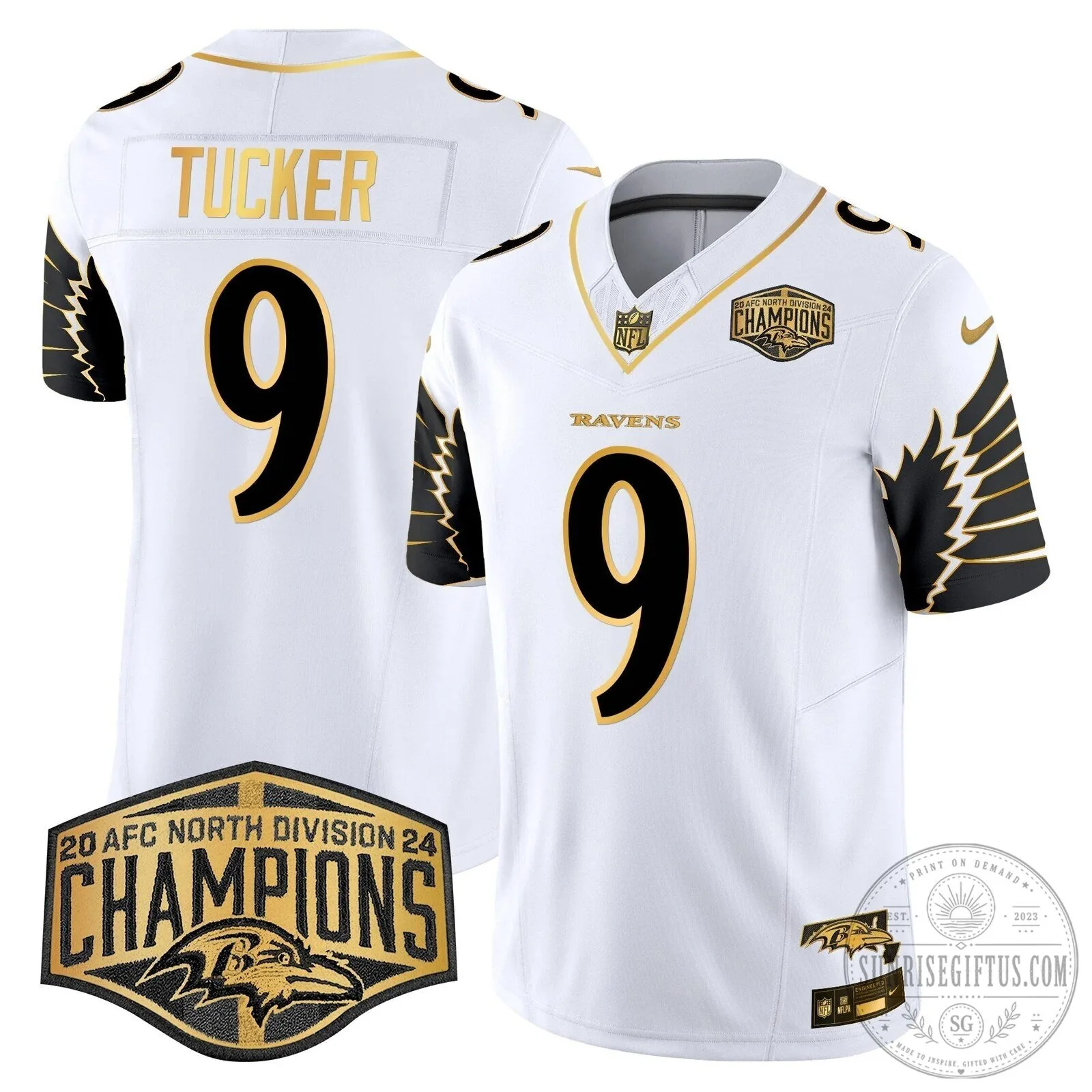 Baltimore Ravens AFC North Division Champions Derrick Henry Football Jersey 53 Baltimore Ravens AFC North Division Champions Derrick Henry Football Jersey