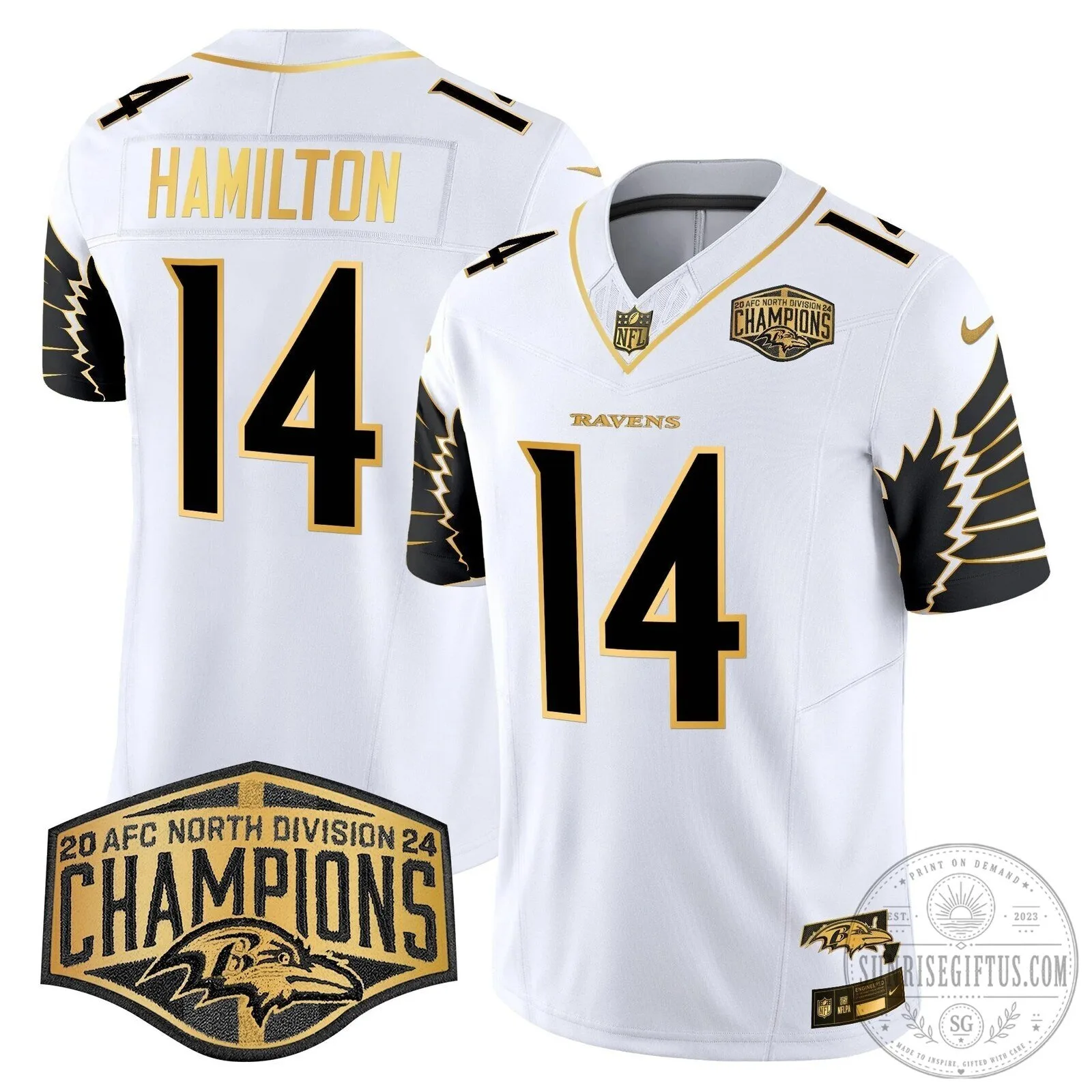 Baltimore Ravens AFC North Division Champions Derrick Henry Football Jersey 54 Baltimore Ravens AFC North Division Champions Derrick Henry Football Jersey