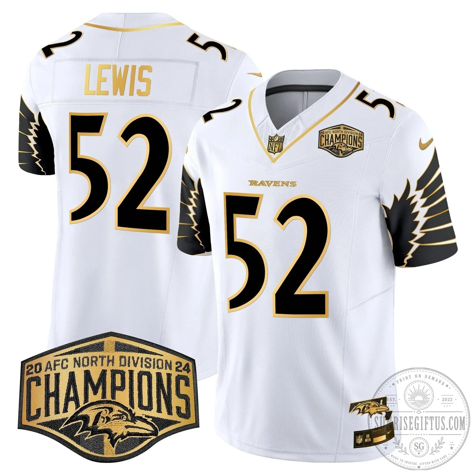 Baltimore Ravens AFC North Division Champions Derrick Henry Football Jersey 56 Baltimore Ravens AFC North Division Champions Derrick Henry Football Jersey