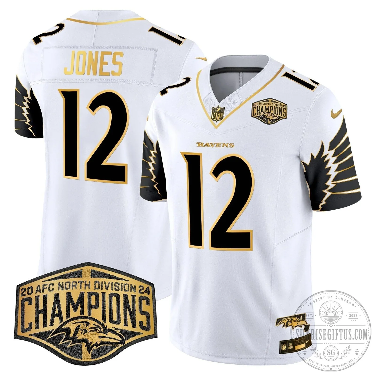 Baltimore Ravens AFC North Division Champions Derrick Henry Football Jersey 58 Baltimore Ravens AFC North Division Champions Derrick Henry Football Jersey