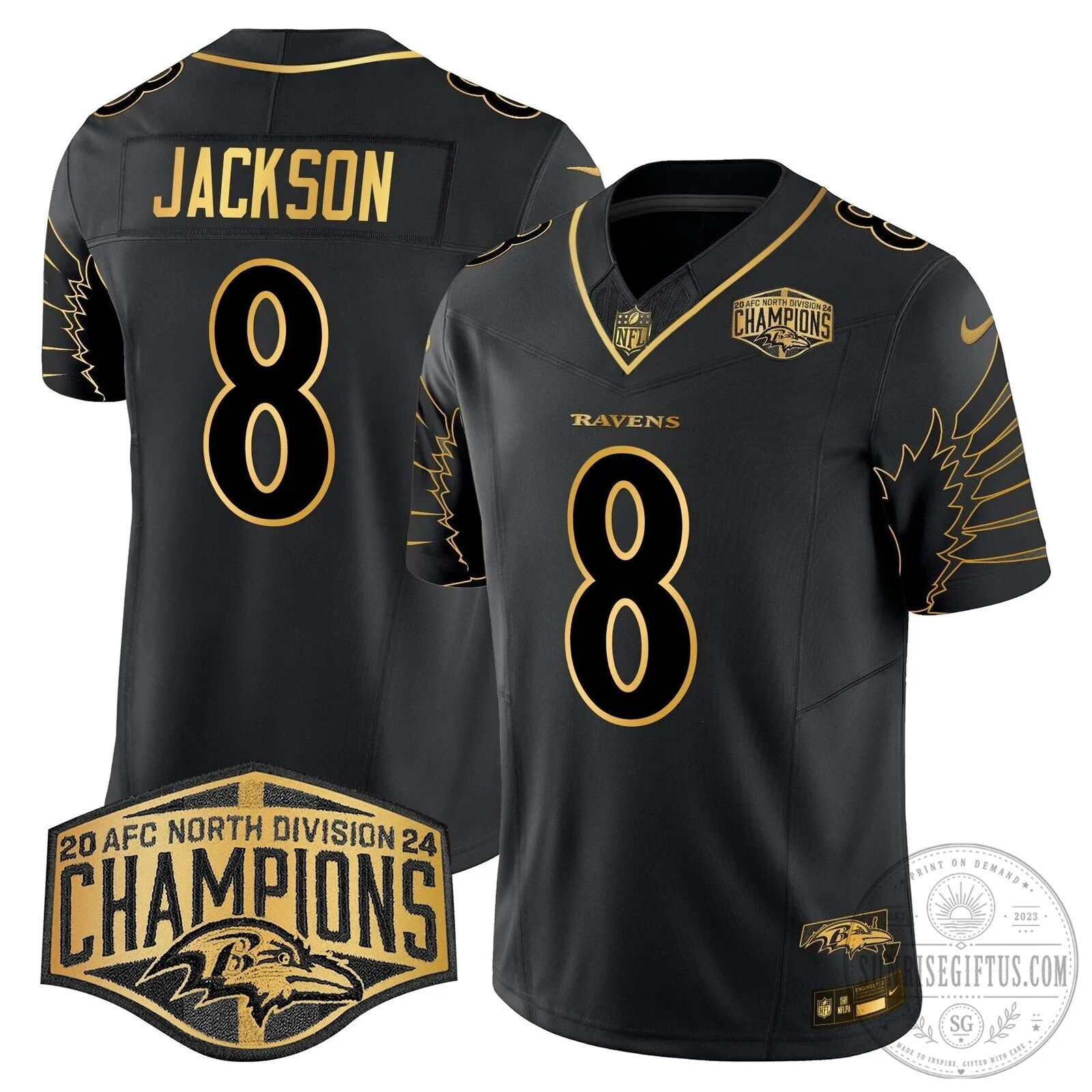 Baltimore Ravens AFC North Division Champions Derrick Henry Football Jersey 61 Baltimore Ravens AFC North Division Champions Derrick Henry Football Jersey