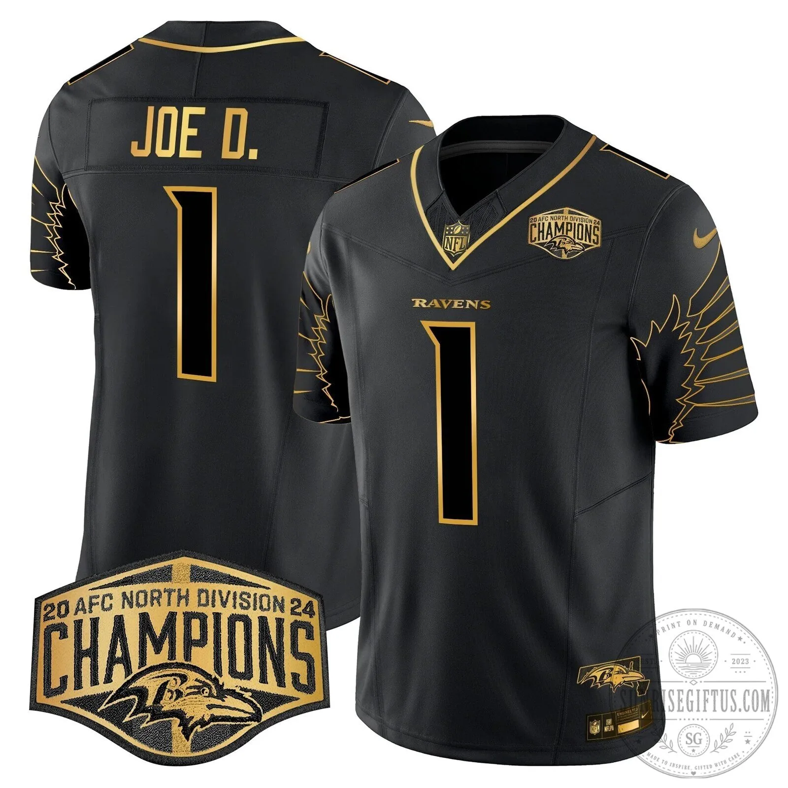 Baltimore Ravens AFC North Division Champions Derrick Henry Football Jersey 69 Baltimore Ravens AFC North Division Champions Derrick Henry Football Jersey