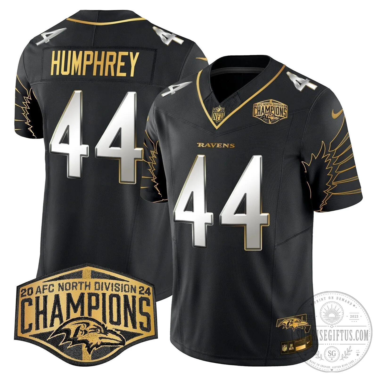 Baltimore Ravens AFC North Division Champions Derrick Henry Football Jersey 71 Baltimore Ravens AFC North Division Champions Derrick Henry Football Jersey