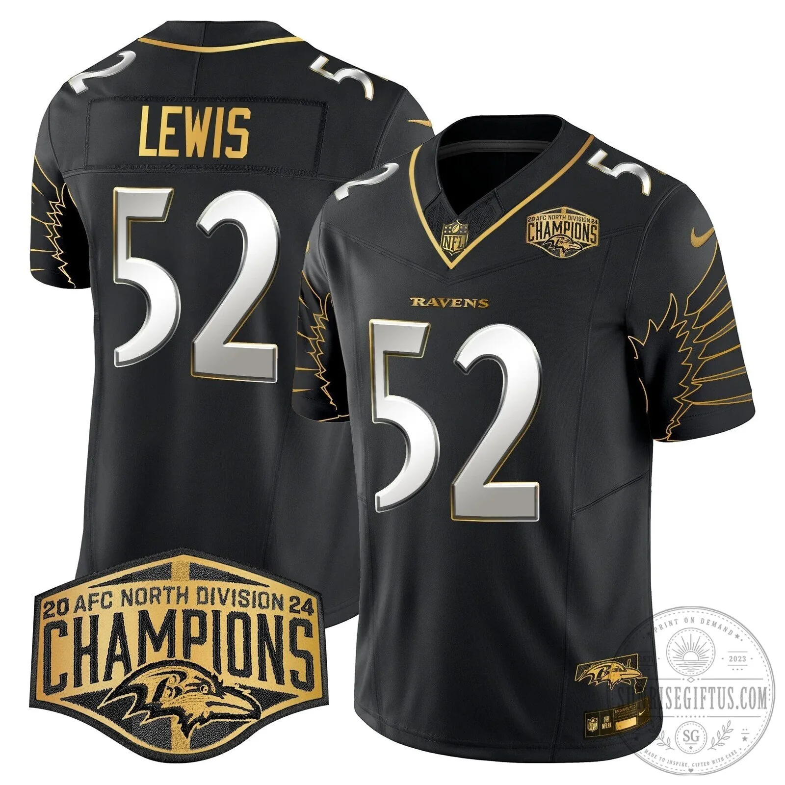 Baltimore Ravens AFC North Division Champions Derrick Henry Football Jersey 72 Baltimore Ravens AFC North Division Champions Derrick Henry Football Jersey