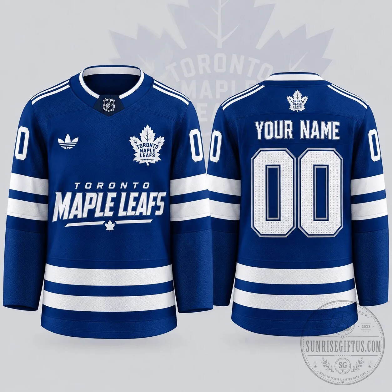 Toronto Maple Leafs Personalized Blue and White Ice Hockey Jersey 1 Toronto Maple Leafs Personalized Blue and White Ice Hockey Jersey