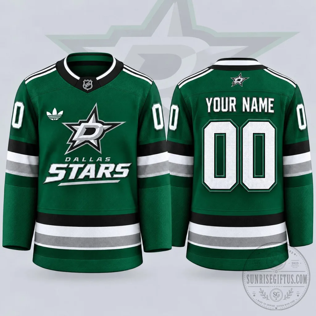 Dallas Stars National Hockey League Personalized Green and White Hockey Jersey Dallas Stars National Hockey League Personalized Green and White Hockey Jersey