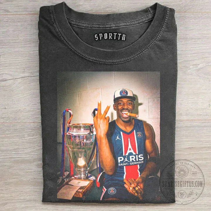 Ousmane Dembele Paris Saint-Germain Champions League Celebration T-Shirt 2 Ousmane Dembele Paris Saint-Germain Champions League Celebration T-Shirt