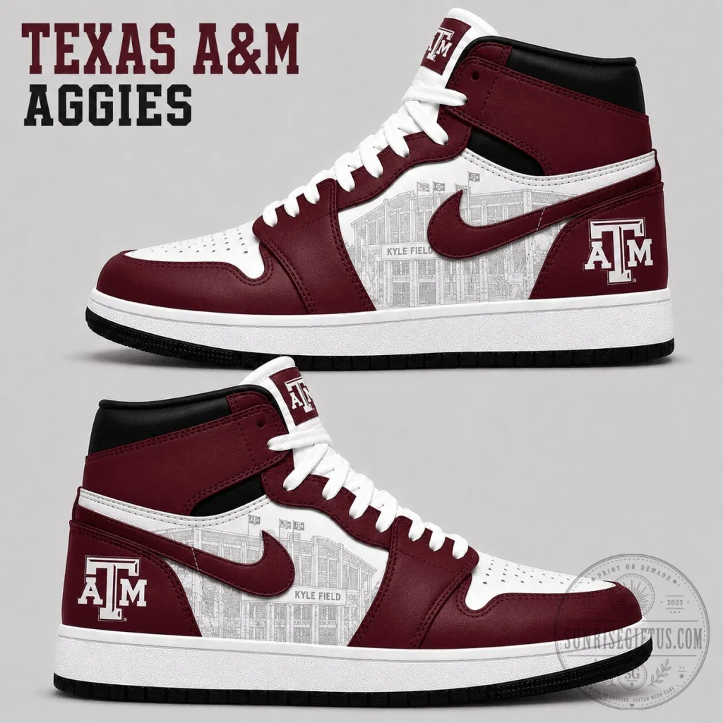 Texas A&M Aggies Kyle Field High Top Shoes Texas A&M Aggies Kyle Field High Top Shoes