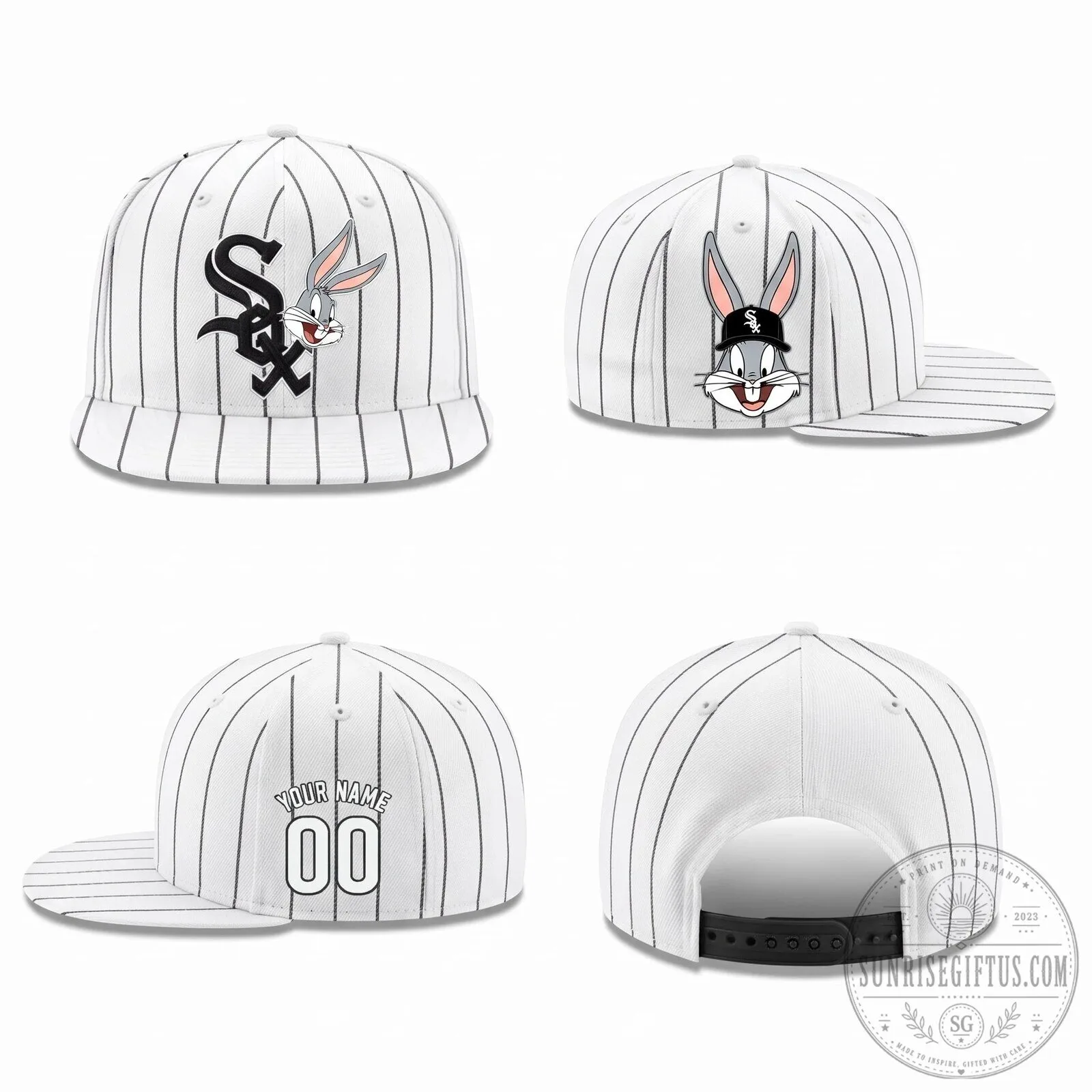 Chicago White Sox Bugs Bunny Personalized Snapback Cap Hat 11 Chicago White Sox Bugs Bunny Personalized Snapback Cap Hat