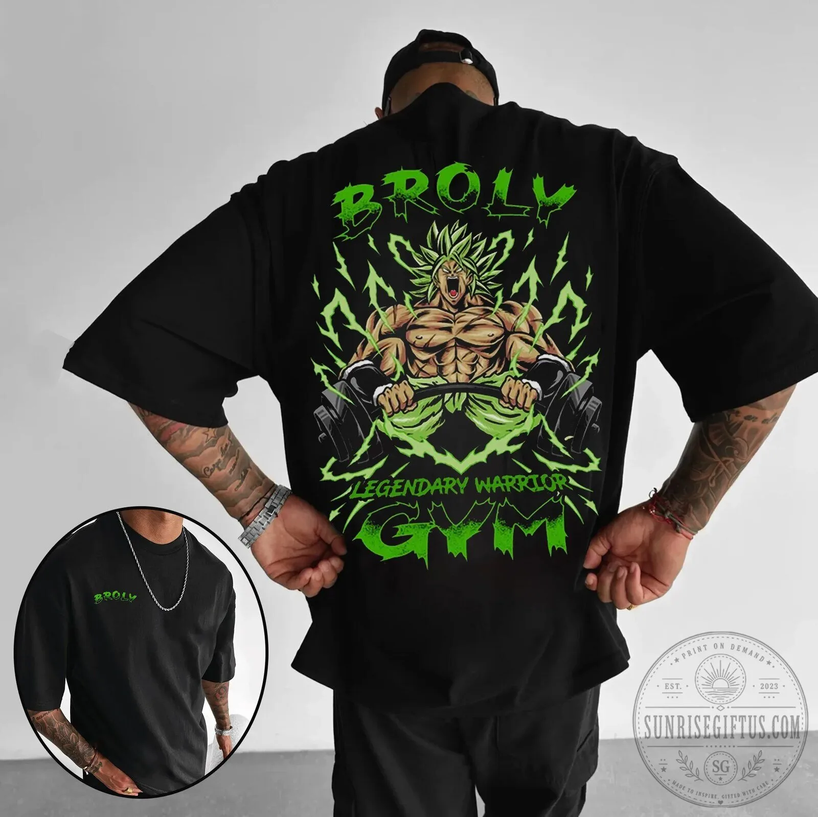 Broly Legendary Warrior Gym Dragon Ball Z Anime Graphic Oversized T-Shirt 1 Broly Legendary Warrior Gym Dragon Ball Z Anime Graphic Oversized T-Shirt