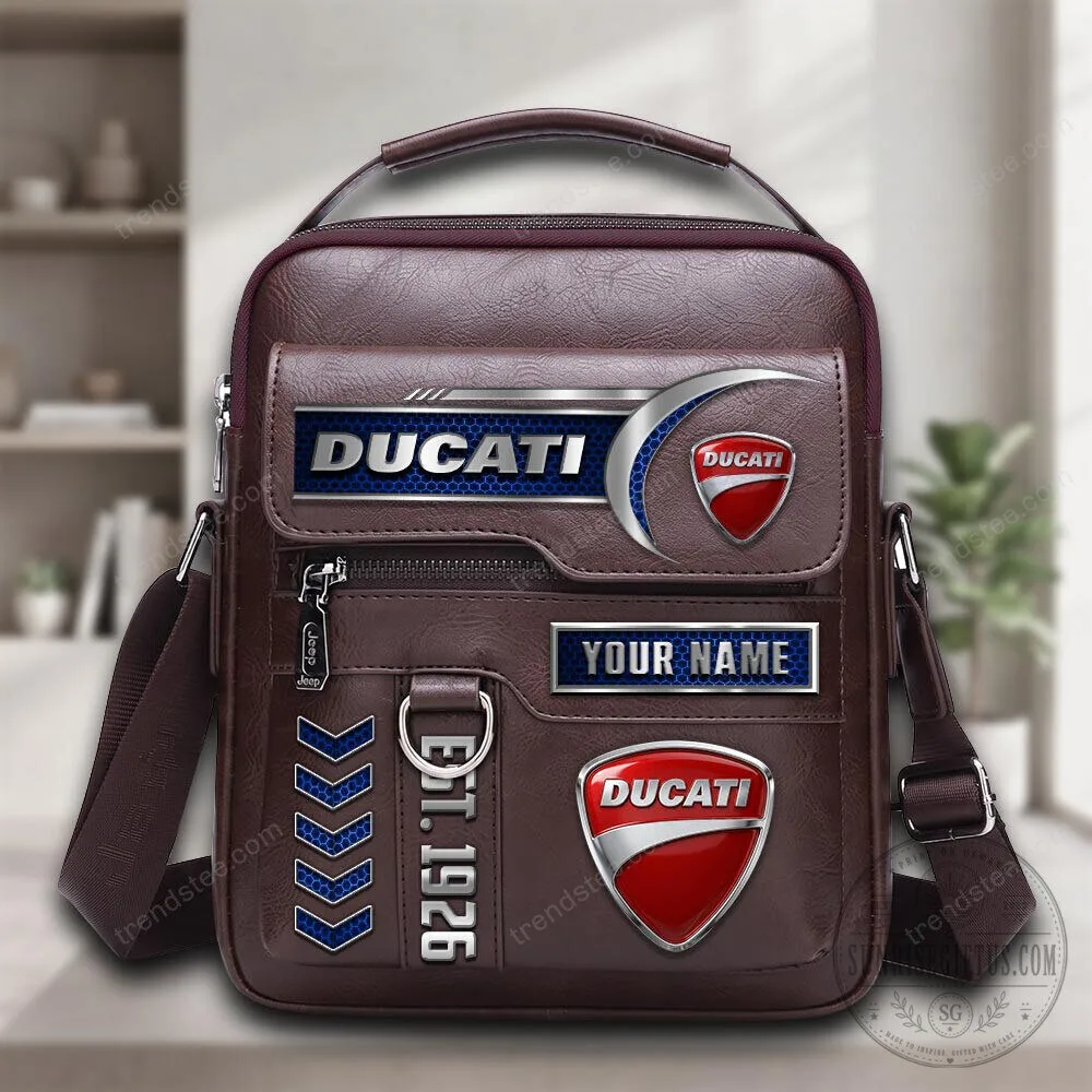 Ducati Motorcycle Racing Team Personalized Leather Crossbody Bag