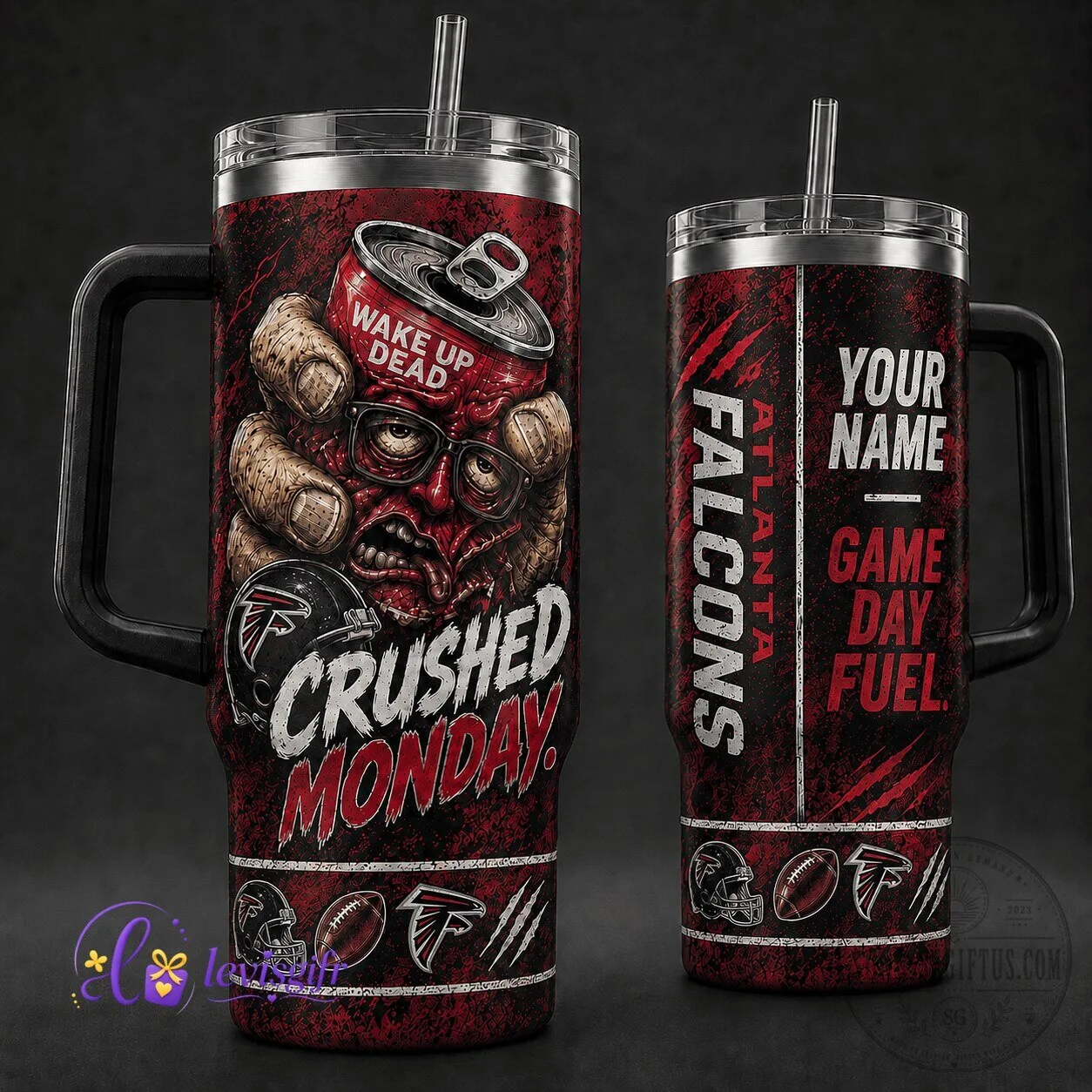 Atlanta Falcons Crushed Monday Personalized Football Game Day Fuel Tumbler